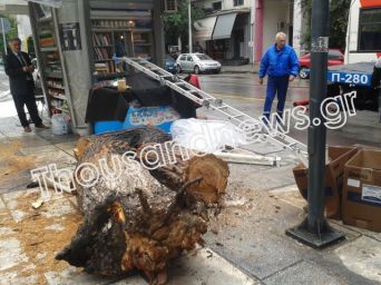 Η θεομηνία άφησε έντονα τα σημάδια της στην πόλη - Φωτογραφία 6