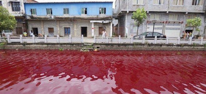 Το... ματωμένο ποτάμι - Η μυστηριώδης αλλαγή στο χρώμα του νερού που τρόμαξε τους κατοίκους - Φωτογραφία 1