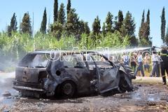 Κρυονέρι Αιτωλοακαρνανίας: Βγήκαν σώοι μέσα απο φλεγόμενο IX μετά από πρόσκρουση σε κολώνα