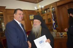 Ευχές του Γ. Ορφανού στον μητροπολίτη Θεσσαλονίκης, Άνθιμο