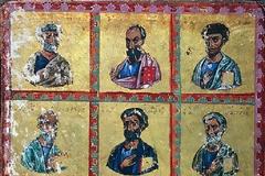 5284 - Φωτογραφία της αποσπασθείσης σελίδας από το Βυζαντινό χειρόγραφο της Ιεράς Μονής Διονυσίου Αγίου Όρους