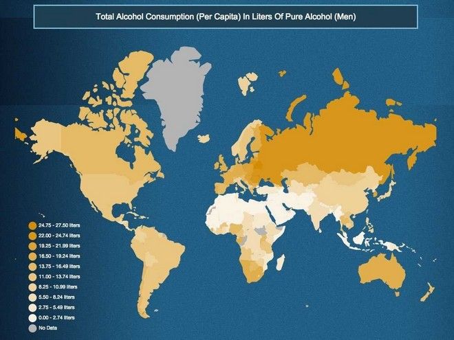Χάρτες: Οι πιο μεθυσμένες χώρες του πλανήτη. Πόσο πίνουμε στην Ελλάδα [photos] - Φωτογραφία 3