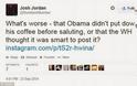 Έξαλλοι με τον Ομπάμα οι Αμερικανοί γιατί χαιρέτισε πεζοναύτη με τον καφέ... ανά χείρας [photos] - Φωτογραφία 4