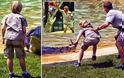ΔΕΙΤΕ: Η στιγμή που ο 10χρονος γιος του Steve Irwin ήρθε πρόσωπο με πρόσωπο με έναν γιγάντιο κροκόδειλο