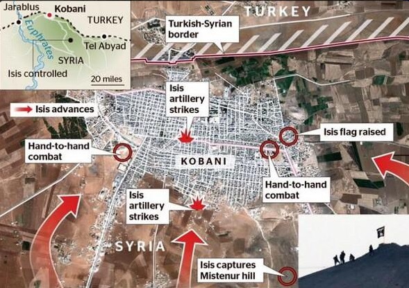 Δείτε σε χάρτη που βρίσκεται το Ισλαμικό Κράτος στην Κομπάνι - Φωτογραφία 2