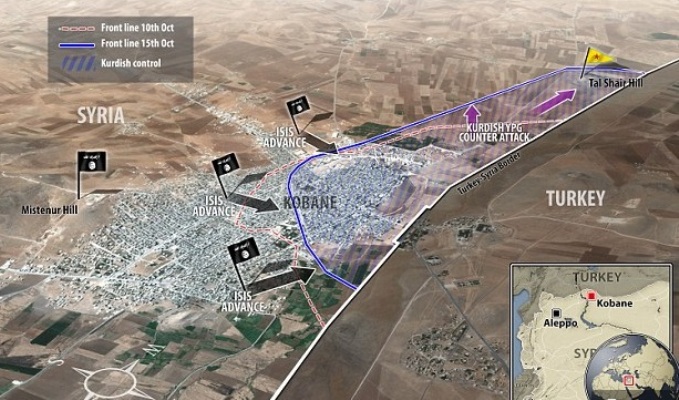 Χάρτης της πολιορκίας της Κομπάνι 15-10-2014 - Φωτογραφία 2