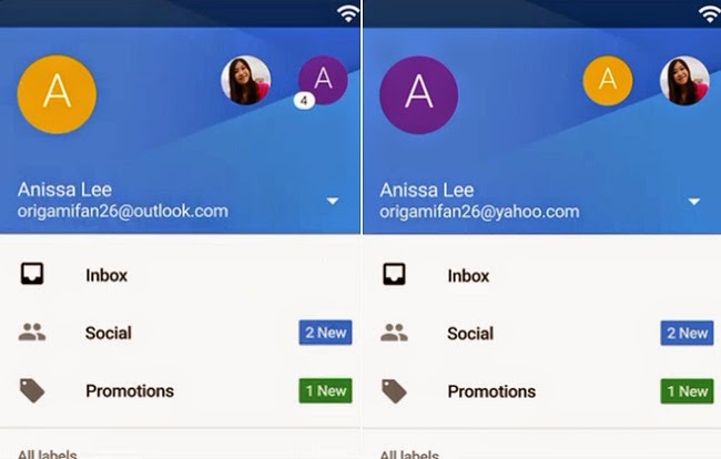 Το GMail app για Android υποστηρίζει λογαριασμούς Yahoo και Outlook - Φωτογραφία 1