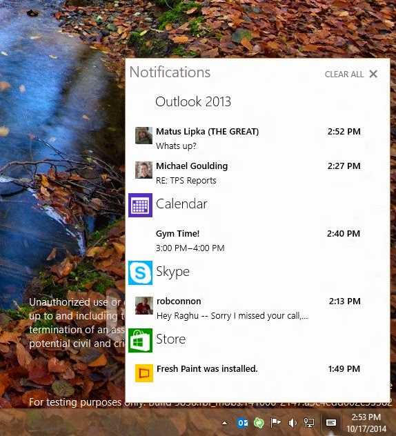 Νέα δοκιμαστική έκδοση των Windows 10 με Action Center - Φωτογραφία 1