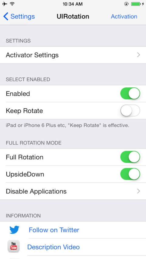 UIRotation8 (iOS 8):  Cydia tweak  new free - Φωτογραφία 2