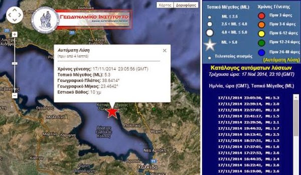 Δύο σεισμοί 5,2 βαθμών Ρίχτερ δίπλα σε Αθήνα και Χαλκίδα - Φωτογραφία 1