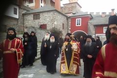 5623 - Ο Μητροπολίτης Κυρηνείας κ. Χρυσόστομος στο Βατοπαίδι