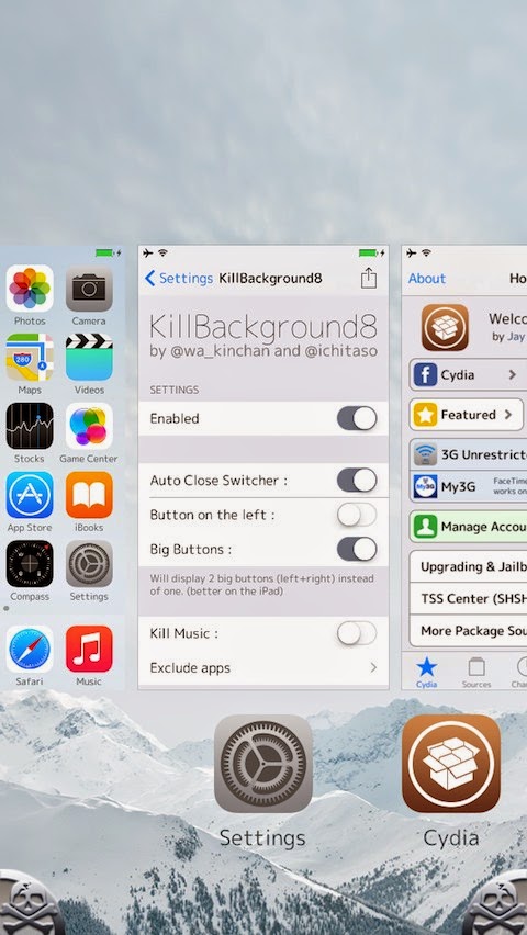 KillBackground8 (iOS 7 & 8): Cydia tweak new free - Φωτογραφία 1