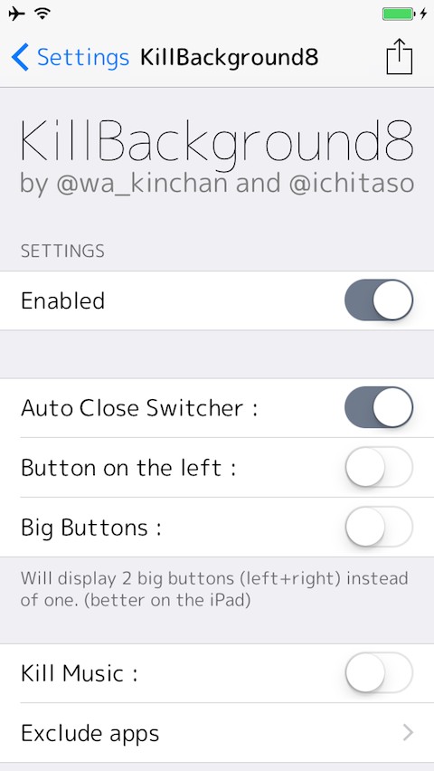 KillBackground8 (iOS 7 & 8): Cydia tweak new free - Φωτογραφία 2