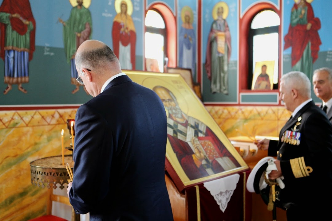 Παρουσία ΥΕΘΑ Νίκου Δένδια στον εορτασμό του Προστάτη του Πολεμικού Ναυτικού Aγ. Νικόλαου στη ΣΝΔ - Φωτογραφία 13