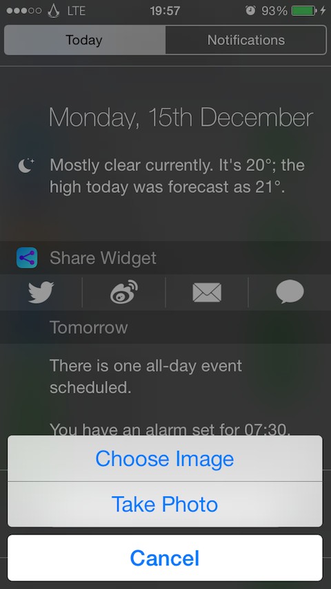 Share Widget for iOS 8: Cydia tweak new free - Φωτογραφία 3