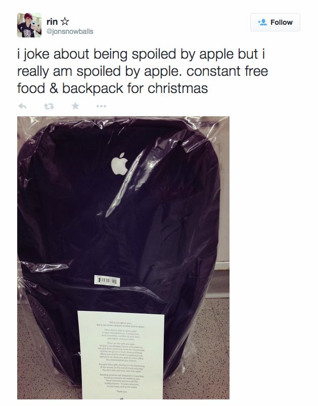 Η Apple ευχαρίστησε τους υπαλλήλους με ένα σακίδιο και ένα γράμμα - Φωτογραφία 2