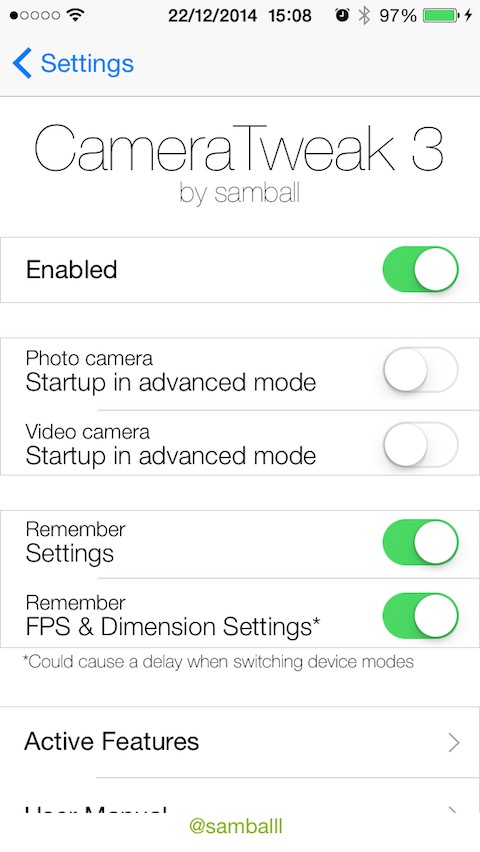 CameraTweak 3 (iOS 8): Cydia tweak new v1.0 ($1.49) - Φωτογραφία 3
