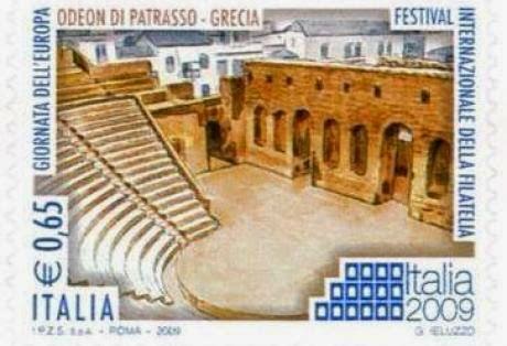 H Ιταλία κυκλοφόρησε γραμματόσημο με το Αρχαίο Ωδείο της Πάτρας - Φωτογραφία 1