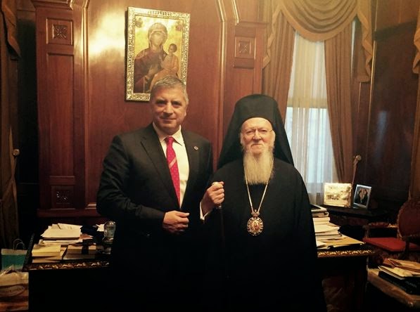 Επίσκεψη του προέδρου της ΚΕΔΕ και Δημάρχου Αμαρουσίου Γ.Πατούλη στο Οικουμενικό Πατριαρχείο Κωνσταντινουπόλεως στο Φανάρι - Φωτογραφία 1
