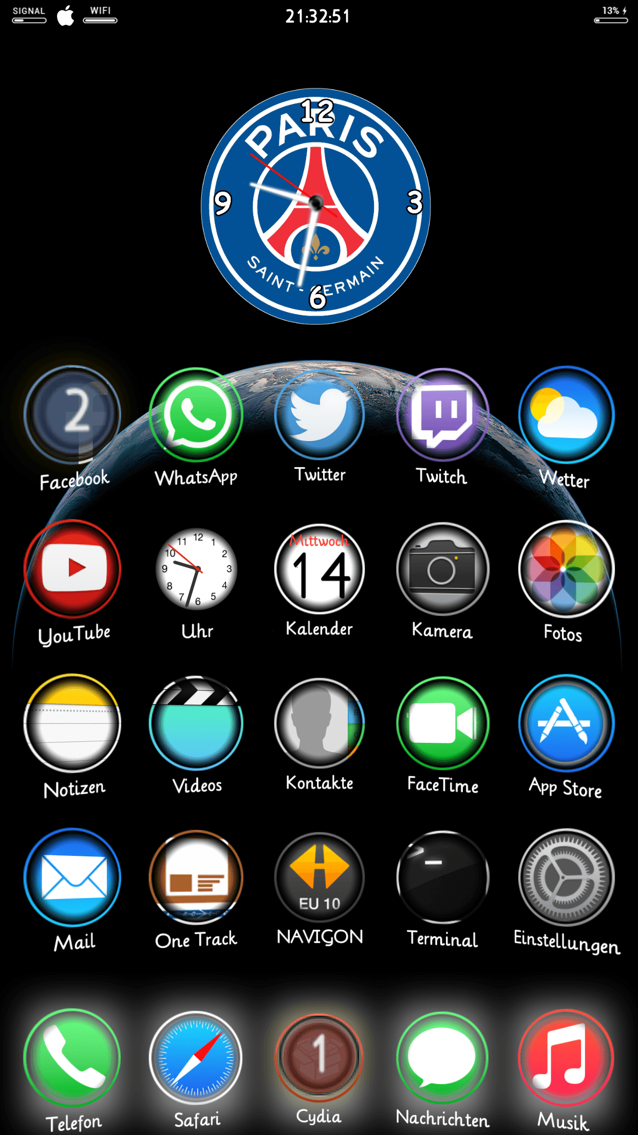 Football Clubs-Clock iWidget: Cydia widget new free - Φωτογραφία 3