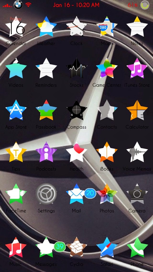 Star Shaped Icons: Cydia theme new free - Φωτογραφία 2