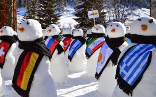 193 χιονάνθρωποι διαμαρτυρίας στο Νταβός - Φωτογραφία 1