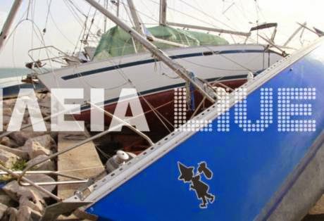Ηλεία: Εκτεταμένες καταστροφές από ανεμοστρόβιλο στο λιμάνι του Κατακόλου και τους γύρω οικισμούς - Φωτογραφία 1