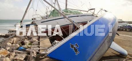 Ηλεία: Εκτεταμένες καταστροφές από ανεμοστρόβιλο στο λιμάνι του Κατακόλου και τους γύρω οικισμούς - Φωτογραφία 2