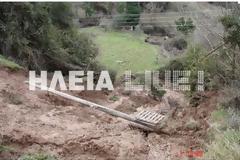 Ηλεία: Το βουνό κρέμεται πάνω από τα κεφάλια τους - Μεγάλες κατολισθήσεις - Δείτε φωτο