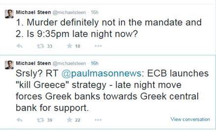Απίστευτος καβγάς στο twitter μεταξύ Βρετανού δημοσιογράφου και εκπροσώπου της ΕΚΤ, για την Ελλάδα - Φωτογραφία 2