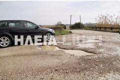 Διαλυμένη η συνδετήρια οδός των Ε.Ο. Πύργου–Τριπόλεως και Πύργου-Κυπαρισσίας - Δείτε φωτο