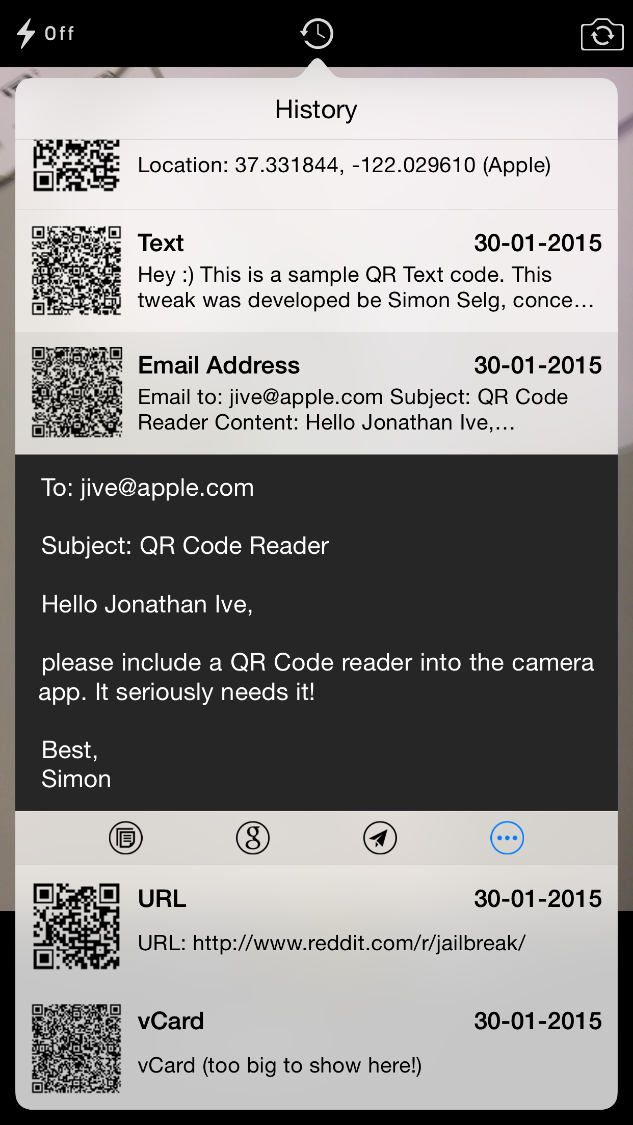 QR Mode: Cydia tweak new v1.0-9 ($1.99) - Φωτογραφία 6