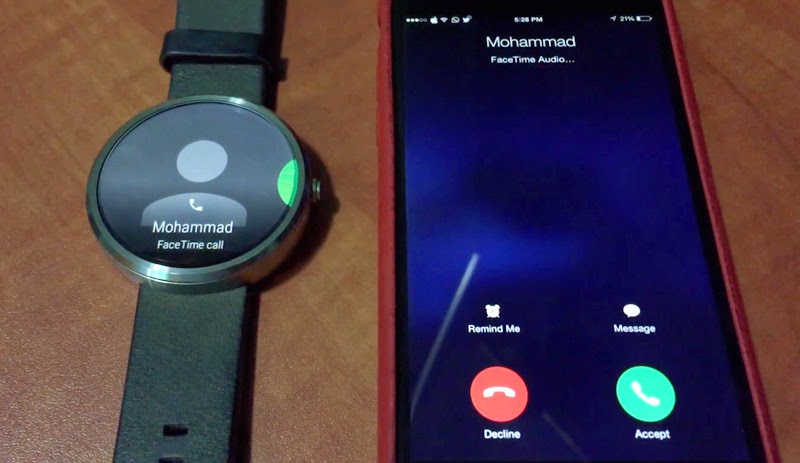 Το έξυπνο ρολόι Moto 360 δέχεται κλήσεις από το iphone - Φωτογραφία 1