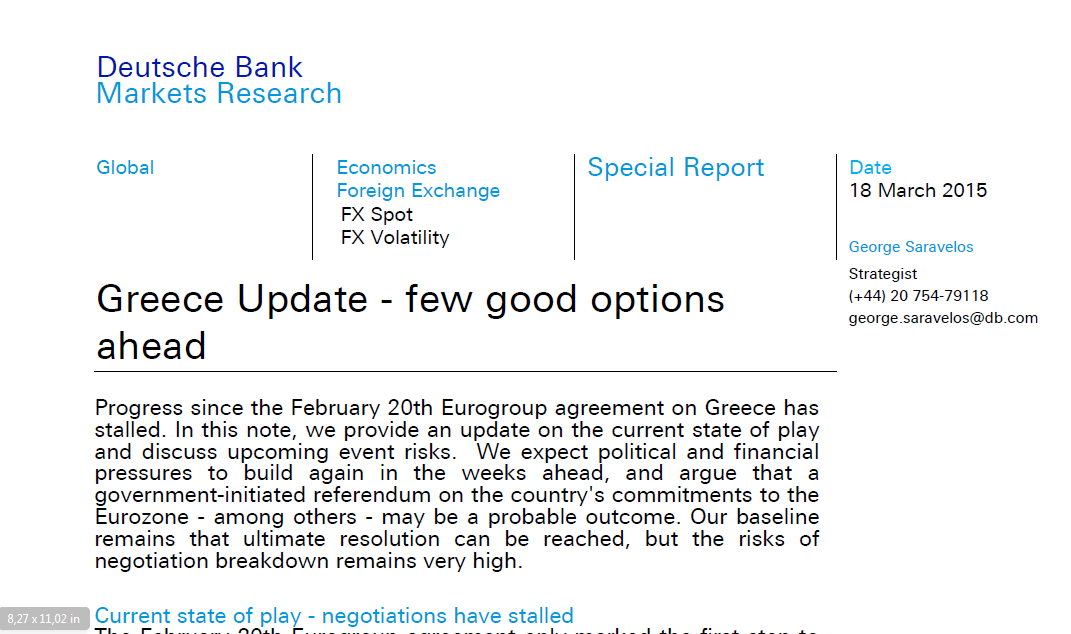 Deutsche Bank: Αυτά είναι τα τρία εναλλακτικά σενάρια των διαπραγματεύσεων - Φωτογραφία 2