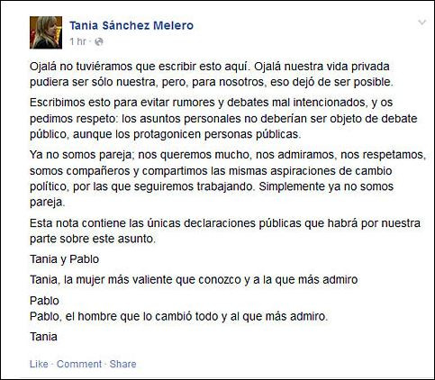 Χώρισε ο ηγέτης των Podemos, Πάμπλο Ιγκλέσιας: Το ανακοίνωσε στο Facebook - Φωτογραφία 9