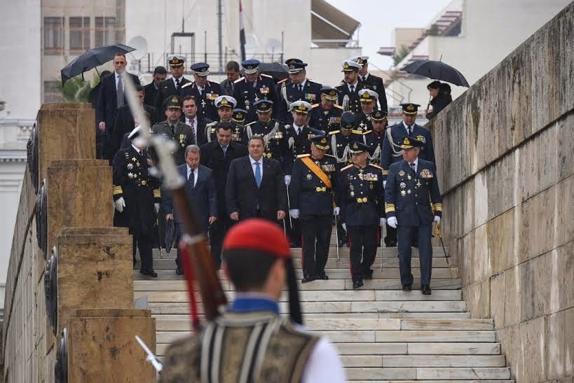 Δηλώσεις ΥΕΘΑ Πάνου Καμμένου και ΥΠΑΜ Κυπριακής Δημοκρατίας μετά την παρέλαση για την Εθνική Επέτειο της 25ης Μαρτίου - Φωτογραφία 9