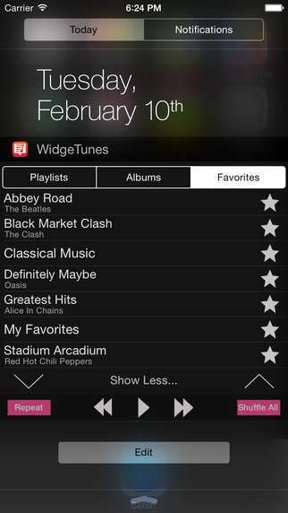 WidgeTunes: AppStore free today...η μουσική σας στο κέντρο ειδοποιήσεων χωρίς jailbreak - Φωτογραφία 3