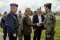 Παρουσία του ΥΦΕΘΑ Νίκου Τόσκα στην 114 Πτέρυγα Μάχης της Πολεμικής Αεροπορίας στην Τανάγρα