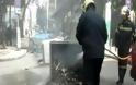 Πάτρα: Αναστάτωση από φωτιά σε μεγάλο κάδο supermarket