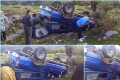 Ανατροπή αυτοκινήτου στο Κουκούλι Ζαγορίου!