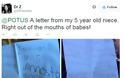 ΘΑ ΔΑΚΡΥΣΕΤΕ - Το συγκινητικό γράμμα μιας 5χρονης στον Μπαράκ Ομπάμα που έγινε viral στο ίντερνετ - Φωτογραφία 2