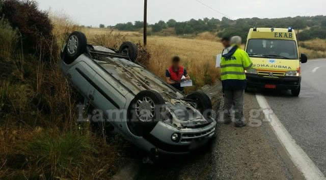 Άγιο είχε οδηγός στο δρόμο Λαμίας - Δομοκού, που τούμπαρε το αυτοκίνητό του - Φωτογραφία 3