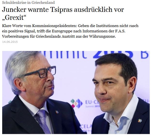 FAZ: Αλάρμ Γιούνκερ σε Τσίπρα για Grexit ενόψει του Eurogroup - Φωτογραφία 2