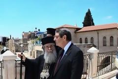 Πατριάρχης: Ευλογία η παρουσία Αναστασιάδη στα Ιεροσόλυμα