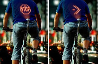 Πρωτοποριακή ιδέα για ποδήλατα - Συσκευή εμφανίζει σήματα στην πλάτη του ποδηλάτη - Φωτογραφία 1