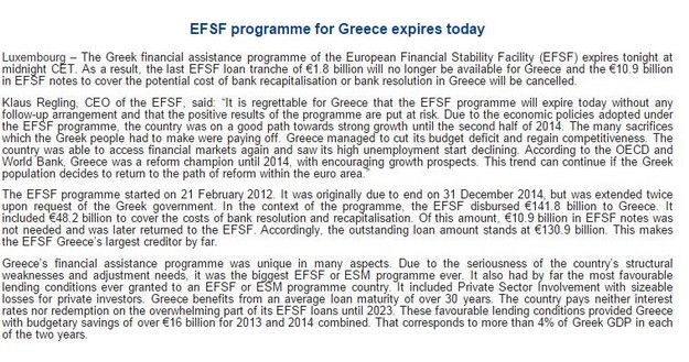 EFSF: Το τέλος του ελληνικού προγράμματος απόψε, και τα χρήματα δεν είναι διαθέσιμα - Φωτογραφία 2