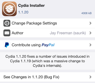 Νέα αναβάθμιση του Cydia που διορθώνει τα προβλήματα v1.1.20 - Φωτογραφία 4