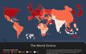 Παγκόσμιος χάρτης δείχνει τον αριθμό των χρηστών του διαδικτύου