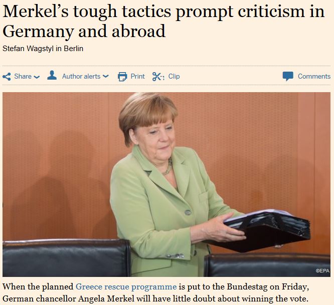 Financial Times: H σκληρή τακτική της Μέρκελ προκαλεί αντιδράσεις - Φωτογραφία 2