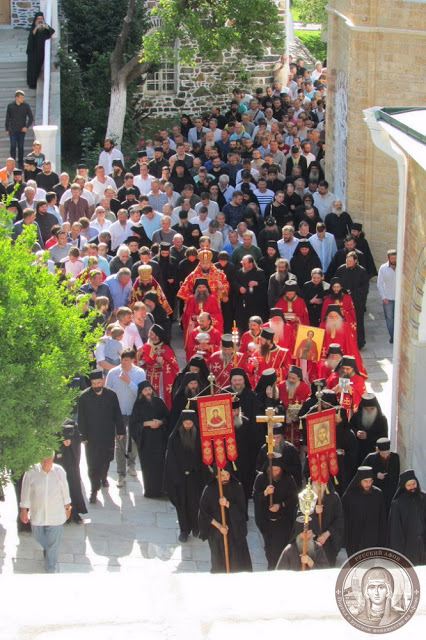 6913 - Φωτογραφίες από την σημερινή πανήγυρη στο Ρωσικό Μοναστήρι του Αγίου Παντελεήμονα στο Άγιο Όρος - Φωτογραφία 12